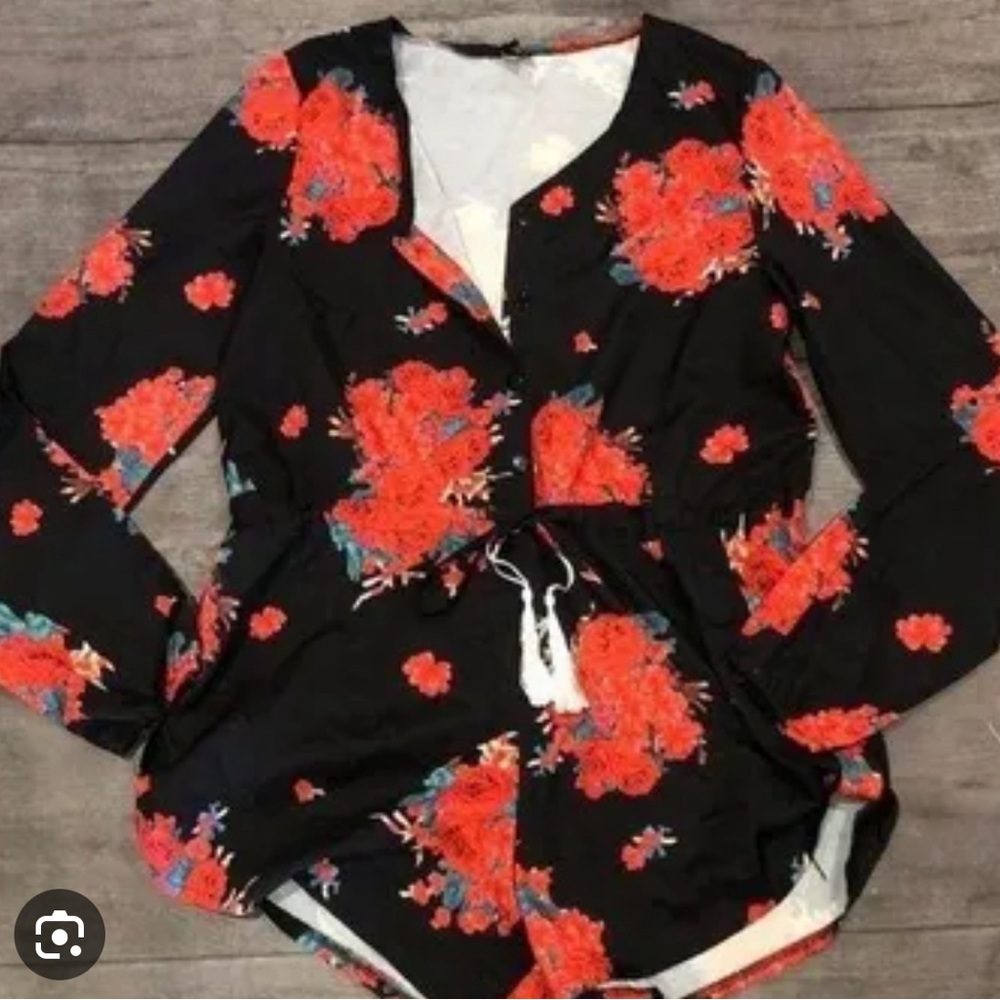 Black Floral Romper
